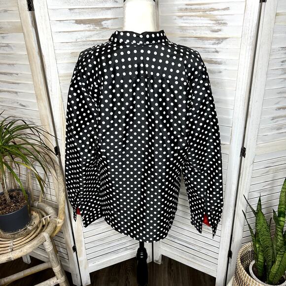 VINTAGE BELUVA SAN FRANCISCO Women's Polka Dot Button Front TopBlack White XL - Picture 14 of 16